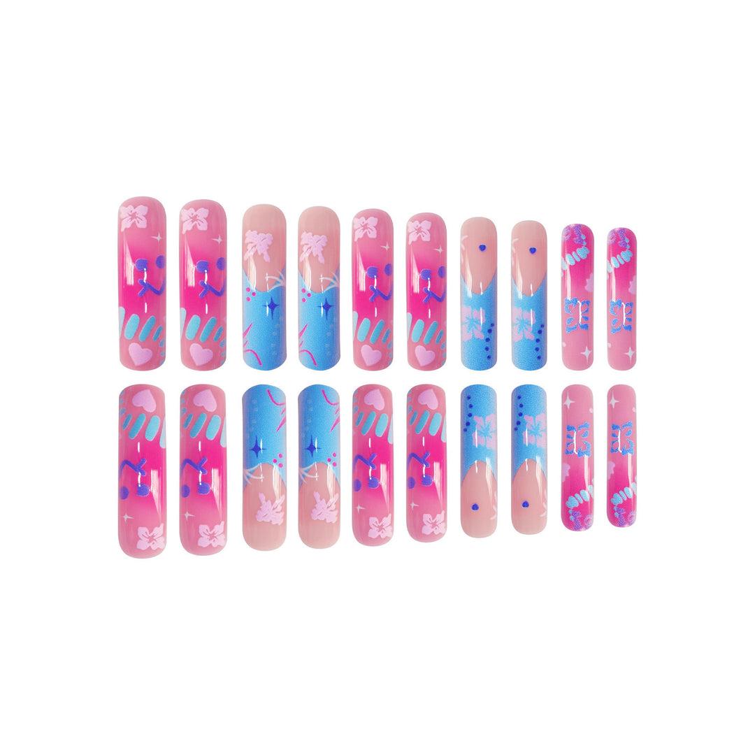 Künstlerische Press-On-Nagelerweiterungen mit floralen Designs Karnz