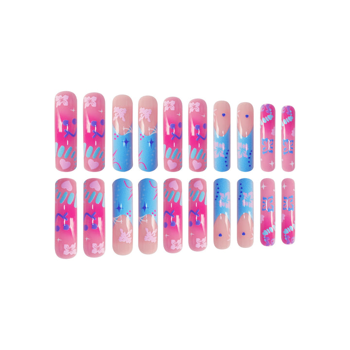 Künstlerische Press-On-Nagelerweiterungen mit floralen Designs Karnz