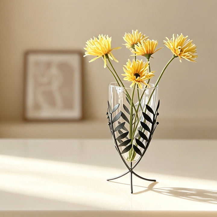 Elegante Blattmuster dekoratives Glas