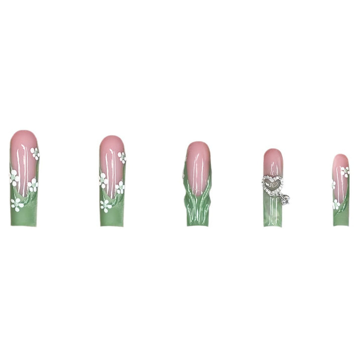 Dekorativer floral-akryl-nagelset Karnz