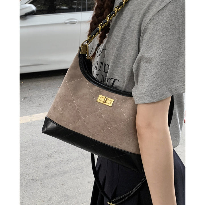 Gepolsterte Wildleder Hobo Handtasche Karnz