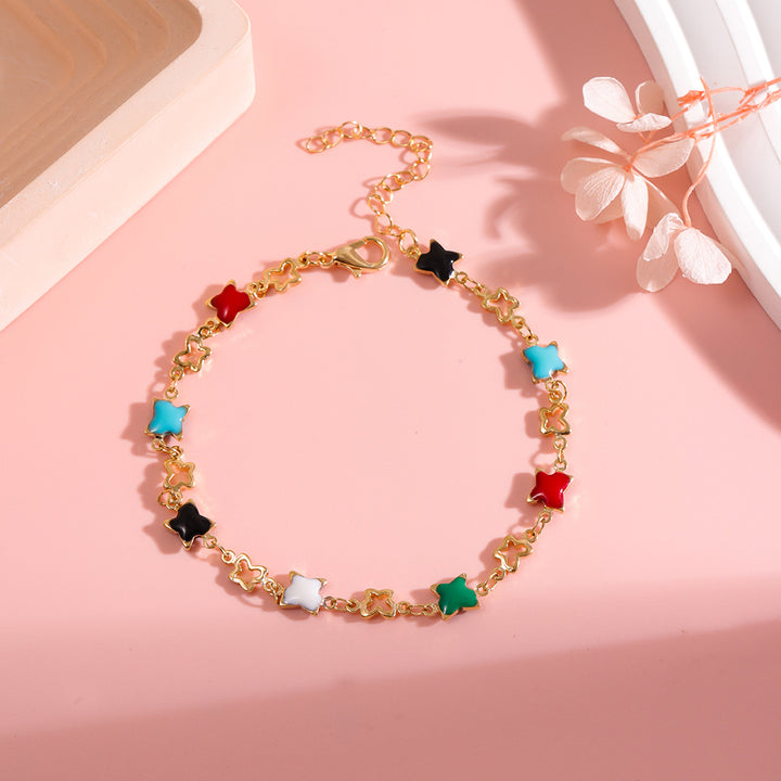 Buntes Stern Charme Armband Karnz