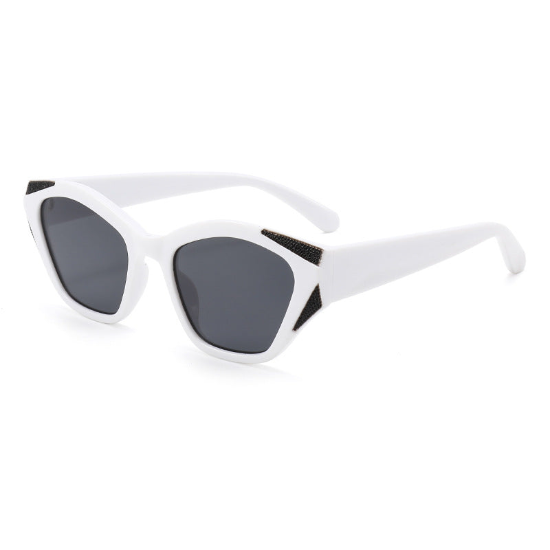 Damen modische oversized Sonnenbrille mit glitzernden Akzenten Karnz