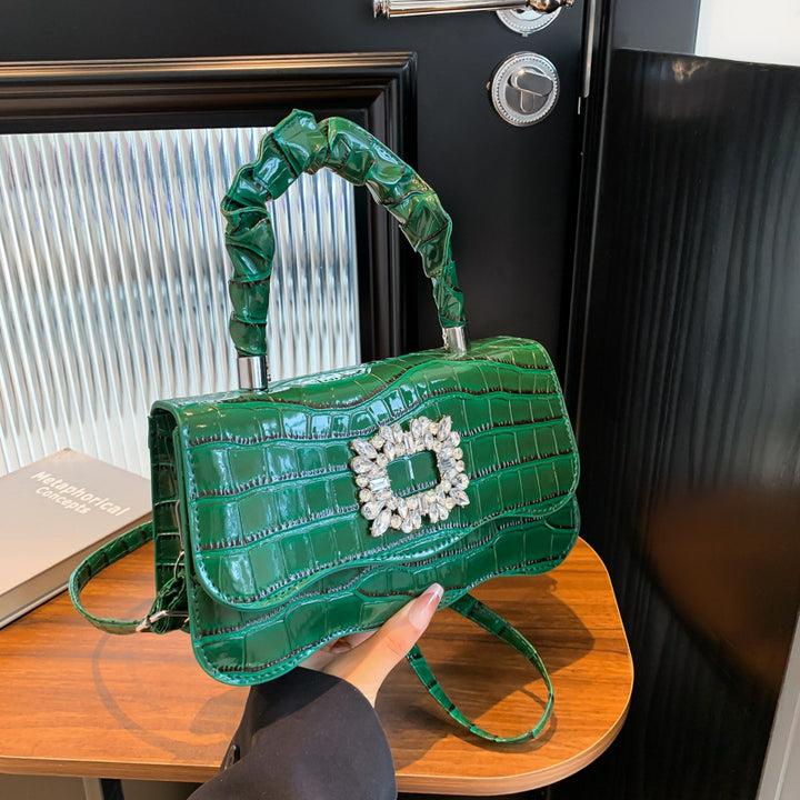Glamouröse Krokodiltextur Abendhandtasche Karnz