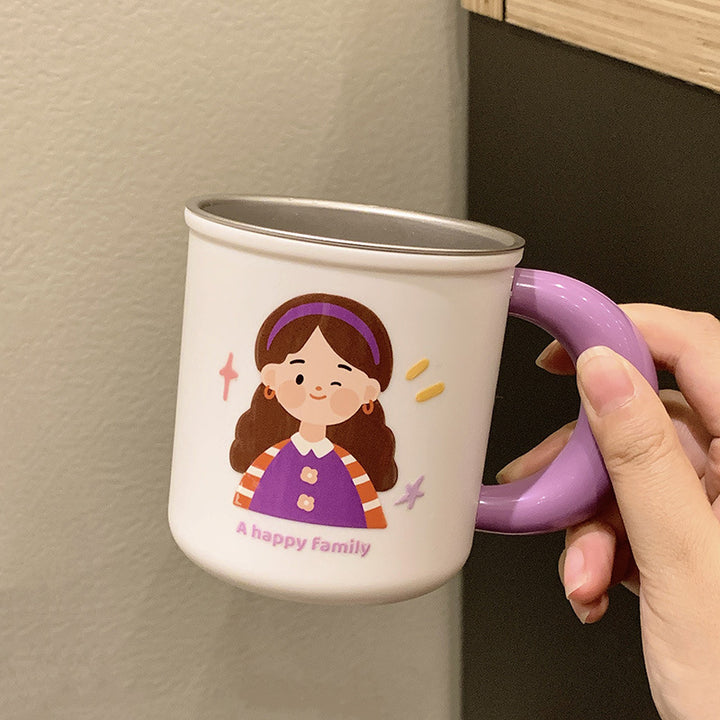 Edelstahlkeramiktasse mit Fröhlichem Familienmotiv Karnz