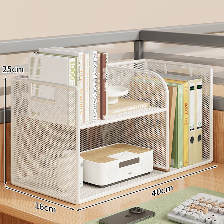 Mesh Desktop Open-Shelf Organizer mit integrierten Griffen und Trennwänden