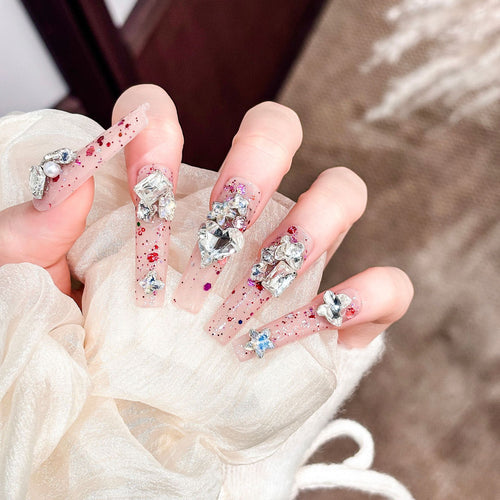 Glamouröse Glitzer Press-On Nagelspitzen