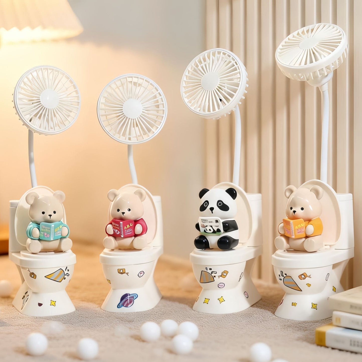 Damen Tragbarer USB Mini-Ventilator mit süßem Bärenmotiv Karnz