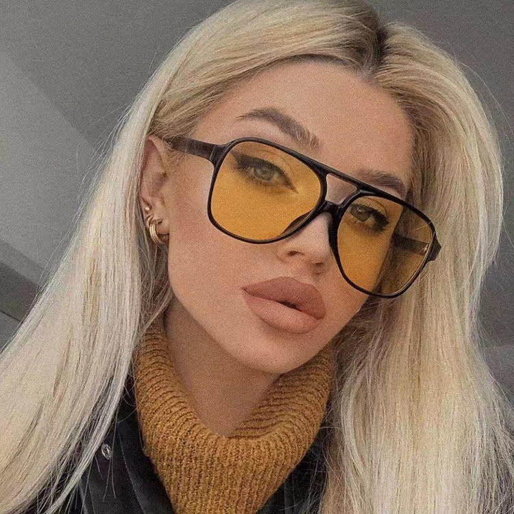 Damen modische Oversized-Sonnenbrille mit auffälligem Muster Karnz