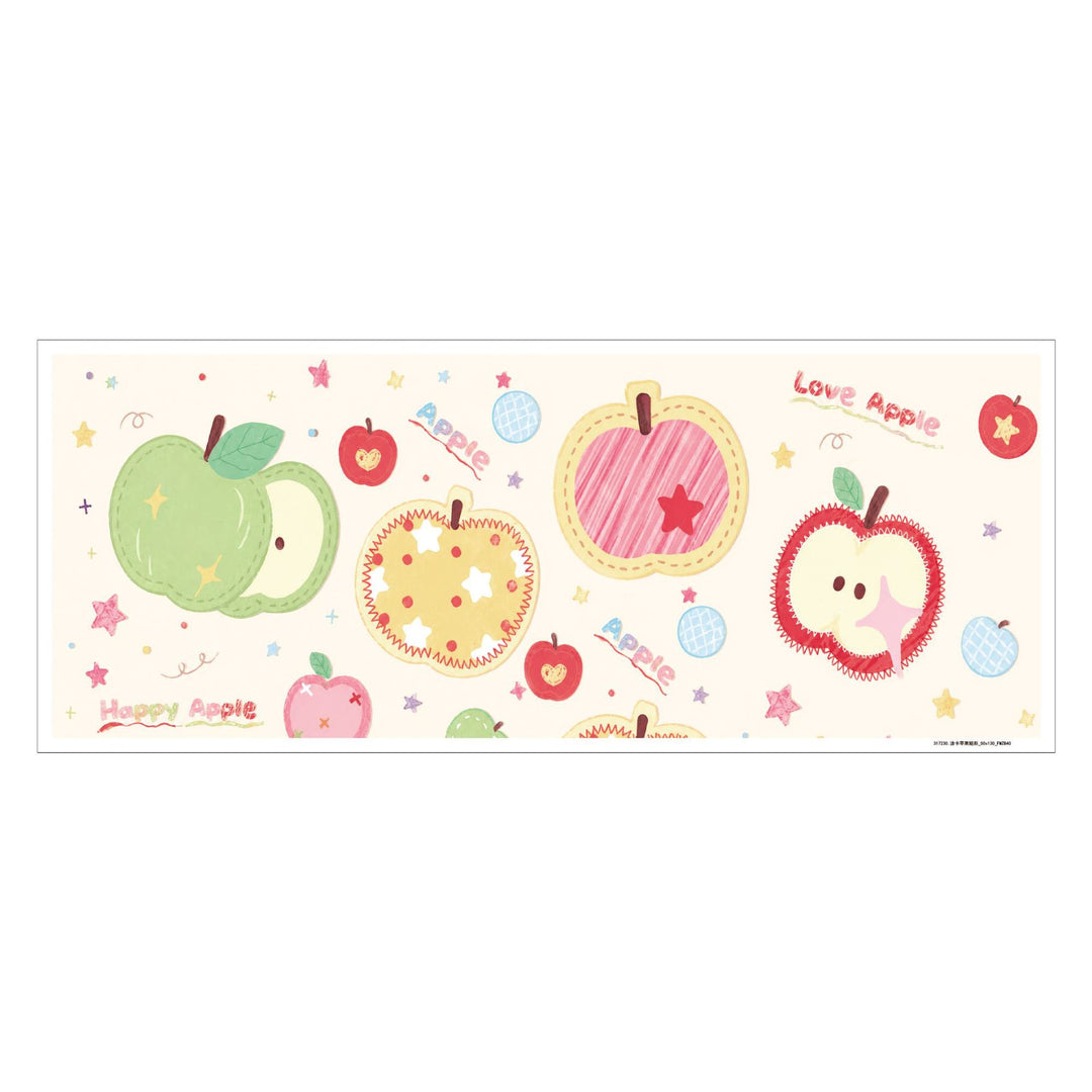 Decorative Cotton-Linen Tablecloth with Playful Apple-Star Print