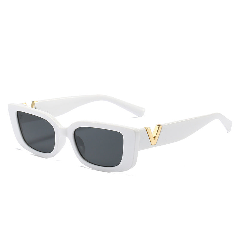 Damen modische quadratische Sonnenbrille mit luxuriösem Rahmen und goldenen Akzenten Karnz