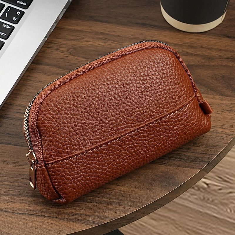 Premium Leder Reißverschluss Kosmetiktasche Karnz