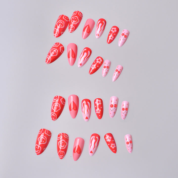 Künstlerisches Press-On Nageldesign-Set Karnz