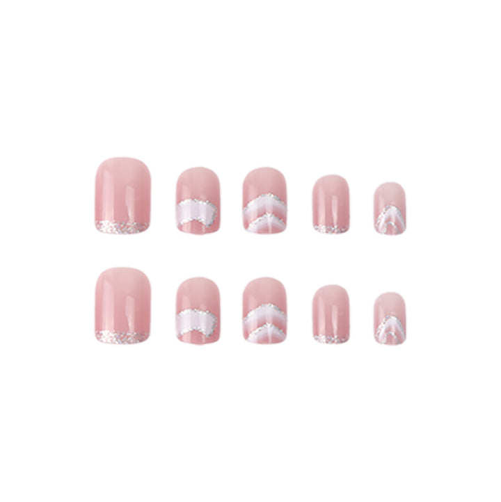 Elegantes Gel Press-On-Nagelset Karnz