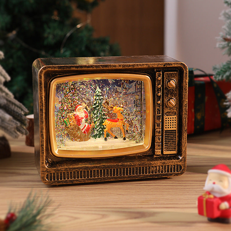 Nostalgische Schneekugel Fernseher Karnz