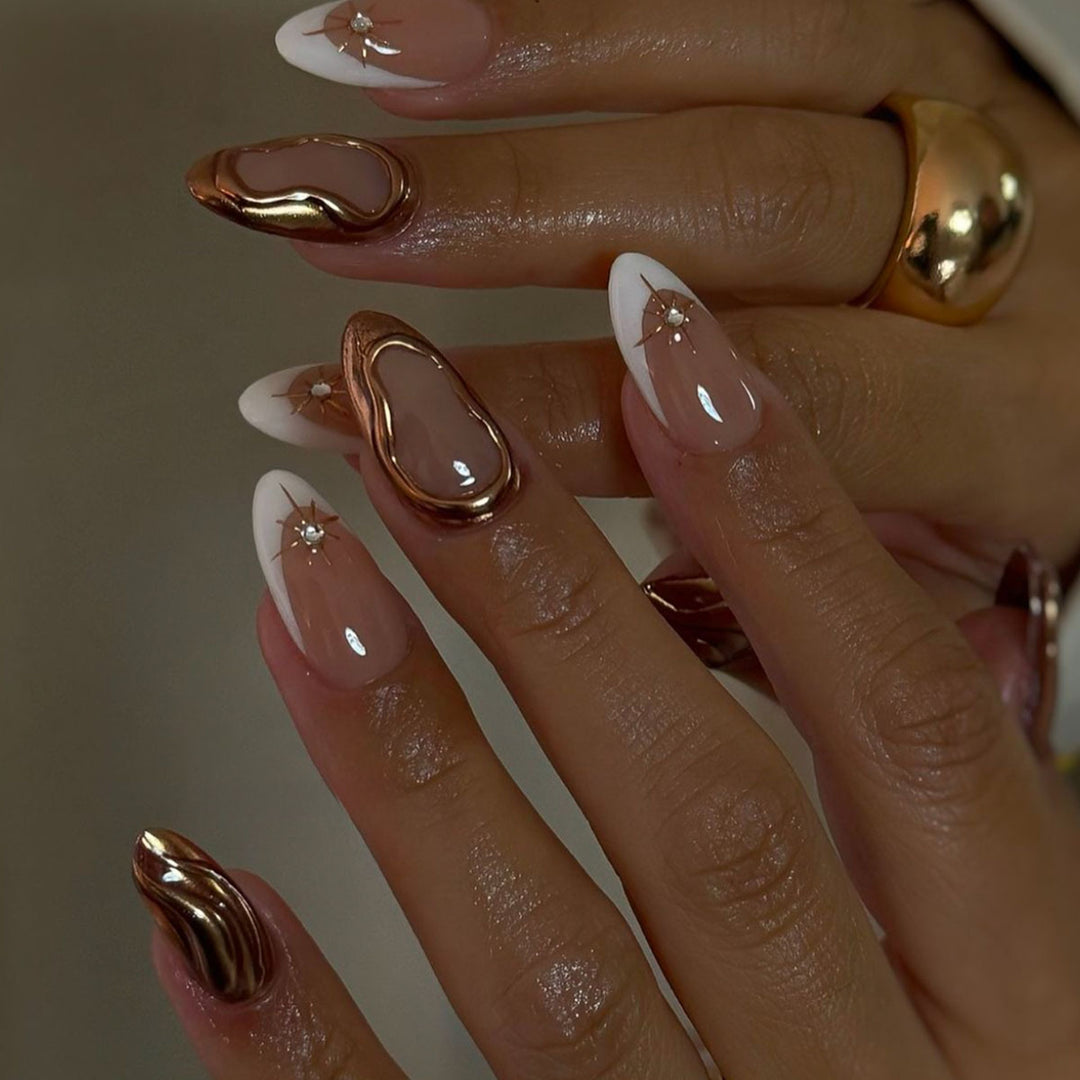 Dekorative Skulptierte Press-On Nägel Karnz