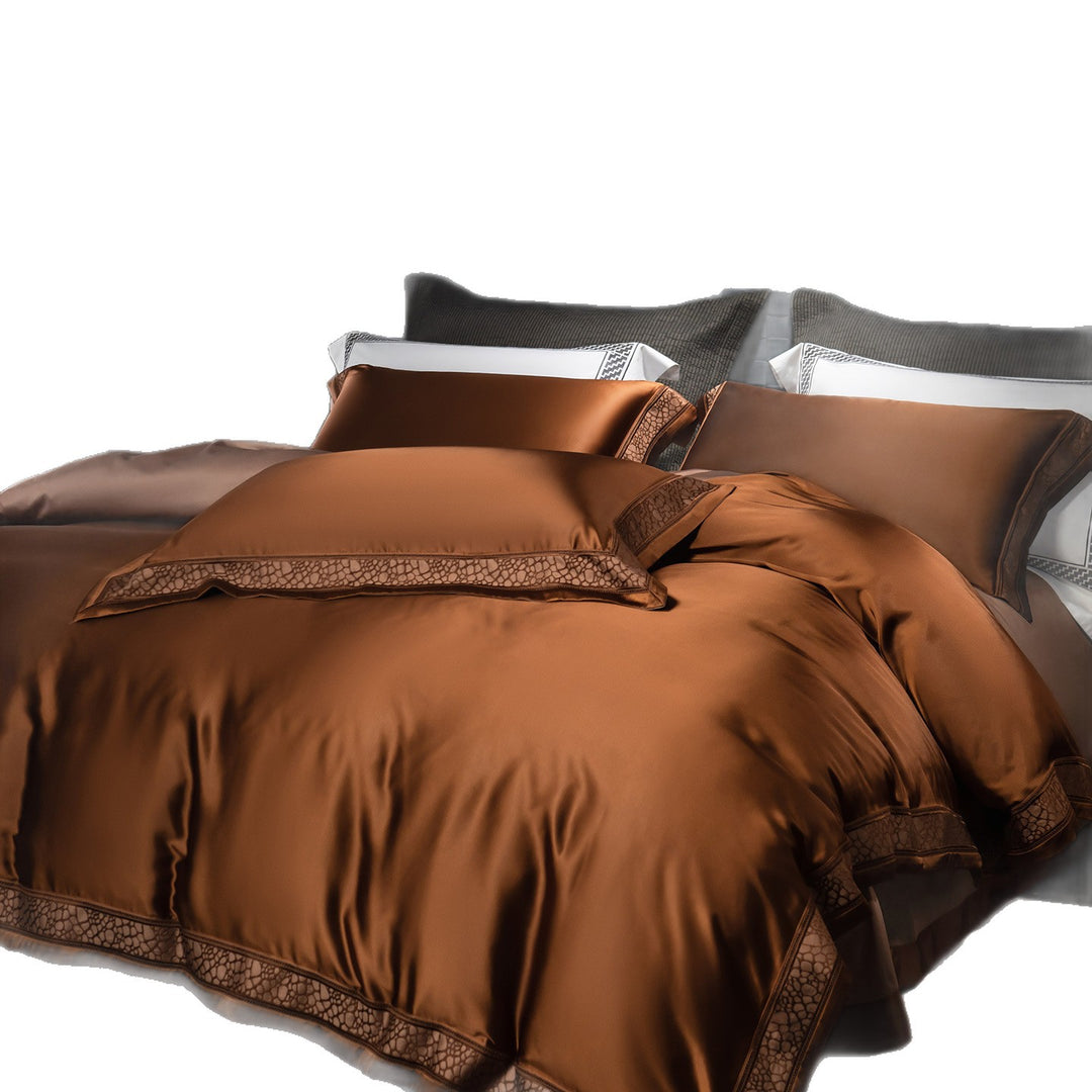 Luxuriös Seidiger Satin Bettbezug Set