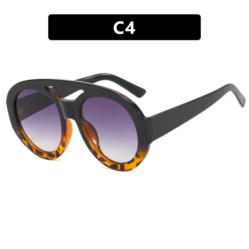Damen oversized Sonnenbrille mit mehrfarbigem Rahmen und modischem Design Karnz
