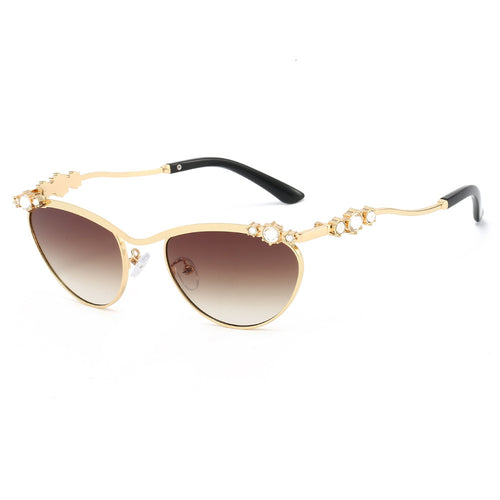 Damen Cat-Eye Sonnenbrille mit funkelndem Steinbesatz Karnz