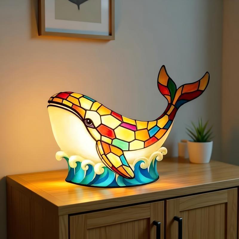 Dekorative Walfisch Tischlampe Karnz