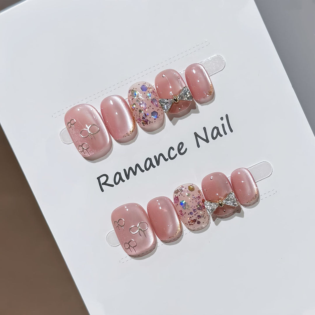 Glamouröse Strass Press-On Nagelset Karnz