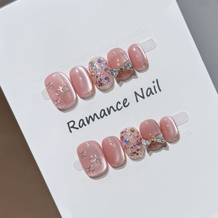 Glamouröse Strass Press-On Nagelset Karnz