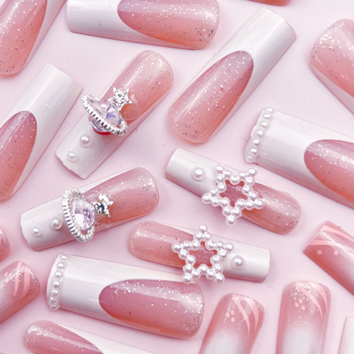 Glamouröse Dekorative Press-On Nagelkunst Karnz