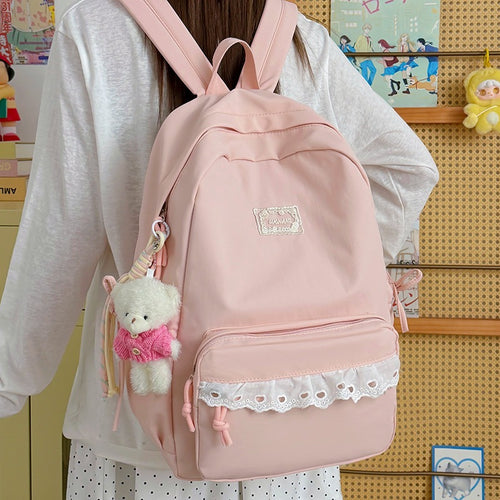 Dekorative Spitzenbesetzte Schulrucksack Karnz