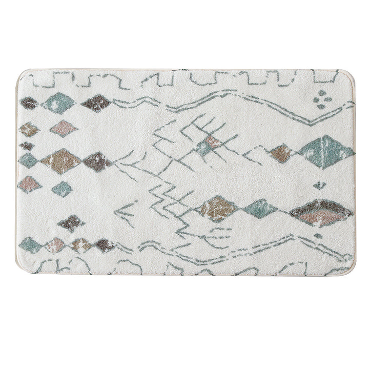 Boho-Baumwoll-Badvorleger mit Fransen und geometrischem Diamantmuster Karnz