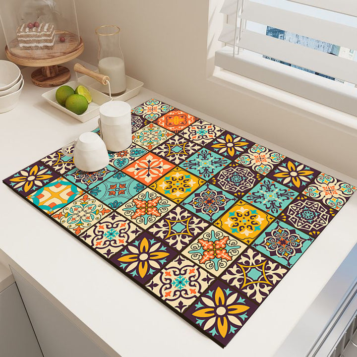 Elegante Mosaikmuster Küchenmatte Karnz