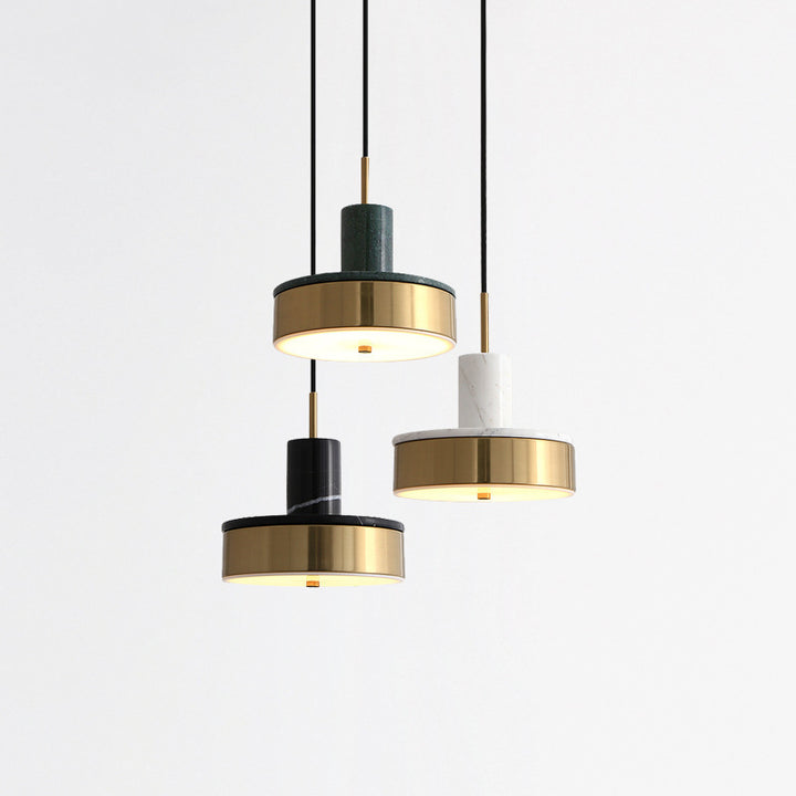 Moderne Marmor- und Goldpendelleuchte
