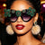 Damen extravagant verzierte Cat-Eye-Sonnenbrille Karnz