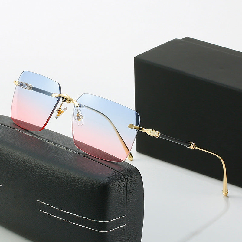 Damen modische Sonnenschutzbrille mit quadratischem Rahmen und luxuriösen Akzenten Karnz