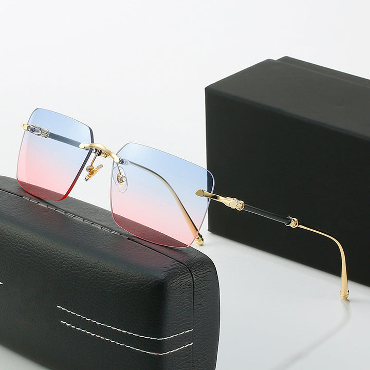 Damen modische Sonnenschutzbrille mit quadratischem Rahmen und luxuriösen Akzenten Karnz