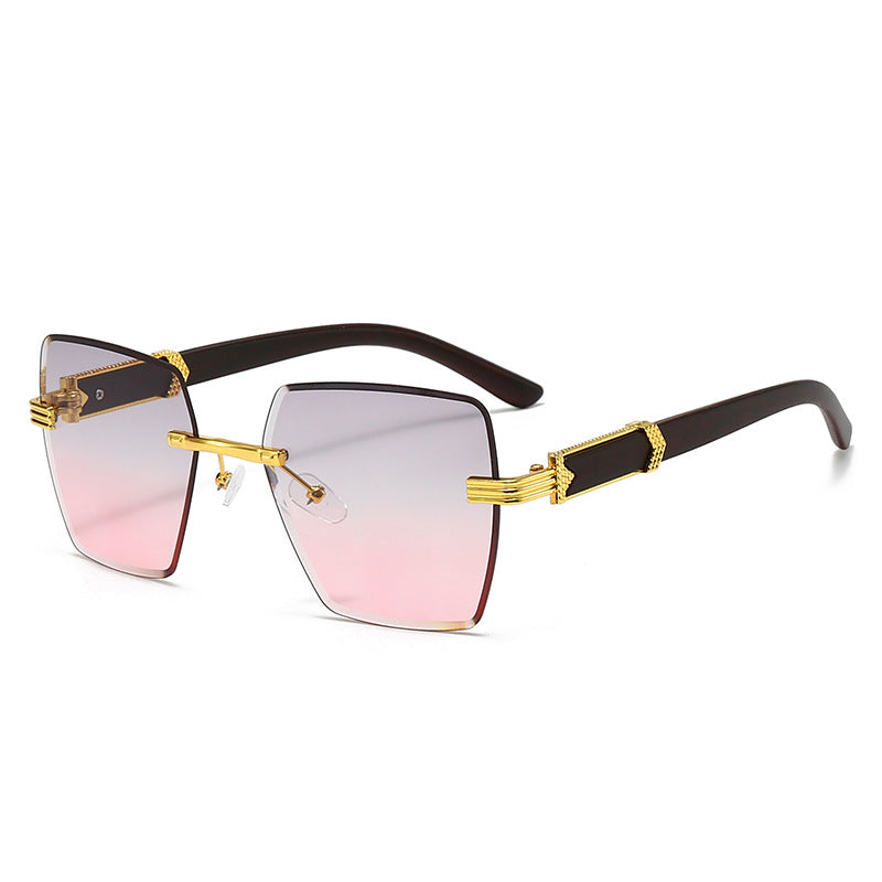 Damen extravagante quadratische Sonnenbrille mit goldenen Akzenten Karnz