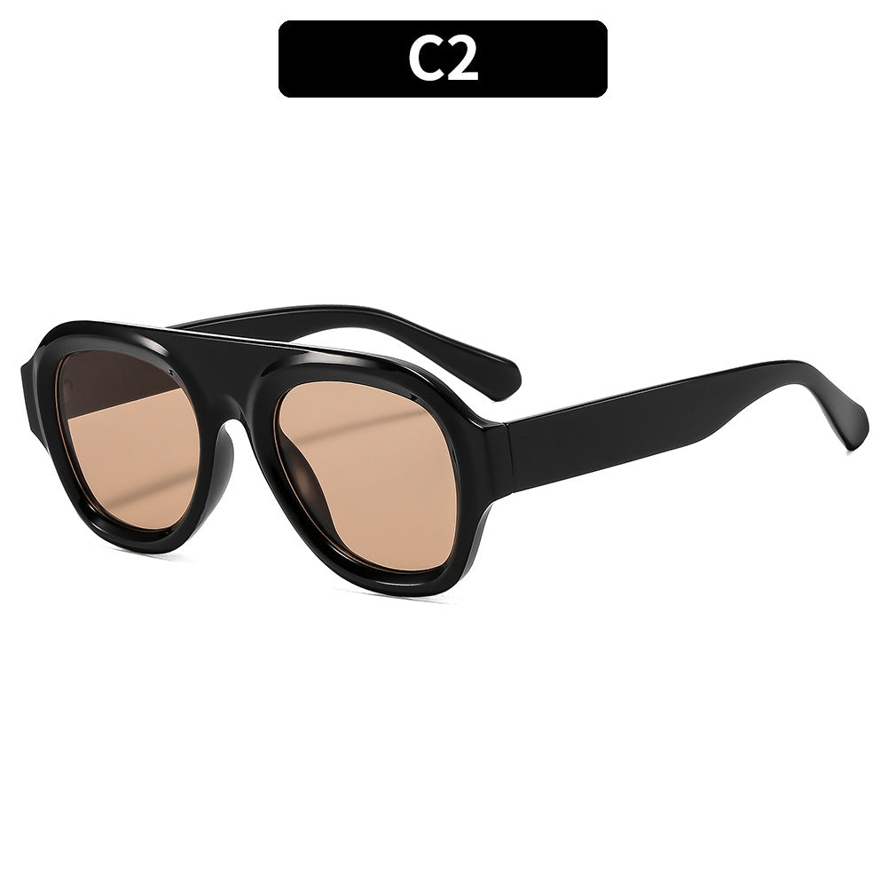 Retro-inspirierte dicke Rahmen-Sonnenbrille