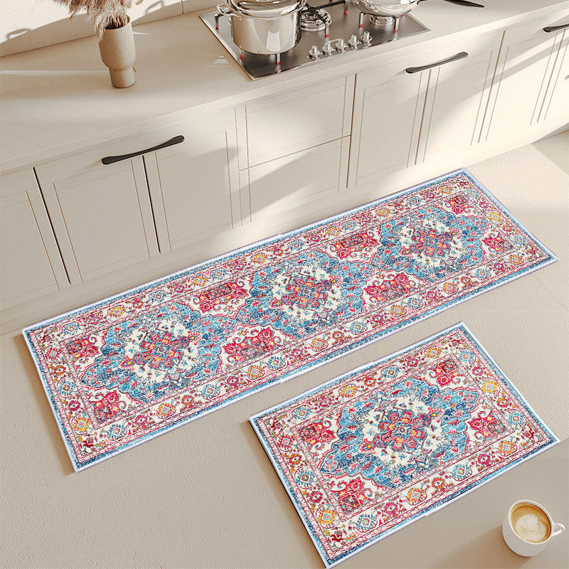 Vintage Floral Print Teppichset Karnz