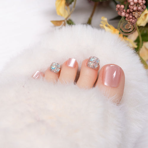 Elegante mit Strass verziert Gel Fußnagelkunst