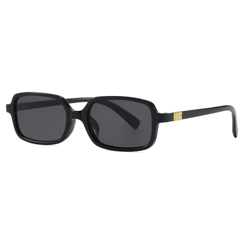 Damen modische quadratische Brille mit elegantem Kunststoffrahmen und goldenen Akzenten Karnz