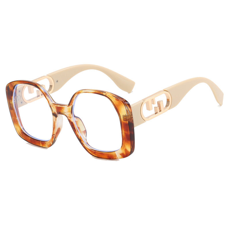 Damen oversized Sonnenbrille mit extravagantem geometrischen Rahmen und eleganten Akzenten Karnz