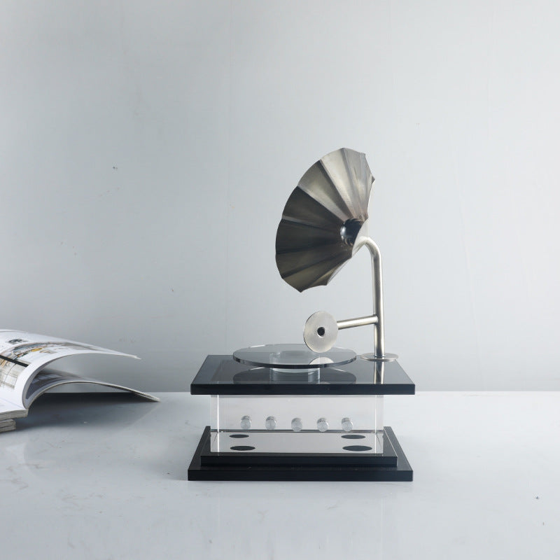 Vintage Dekorative Grammophon Skulptur