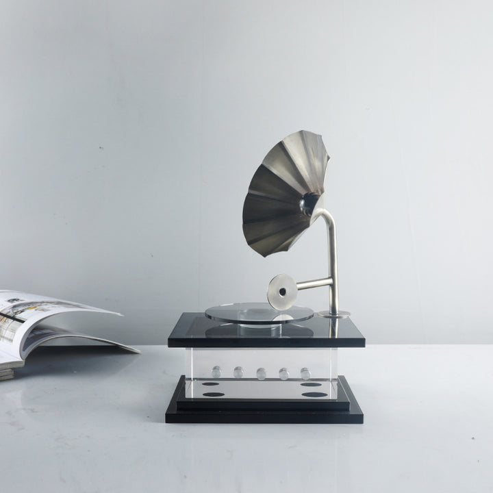 Vintage Dekorative Grammophon Skulptur