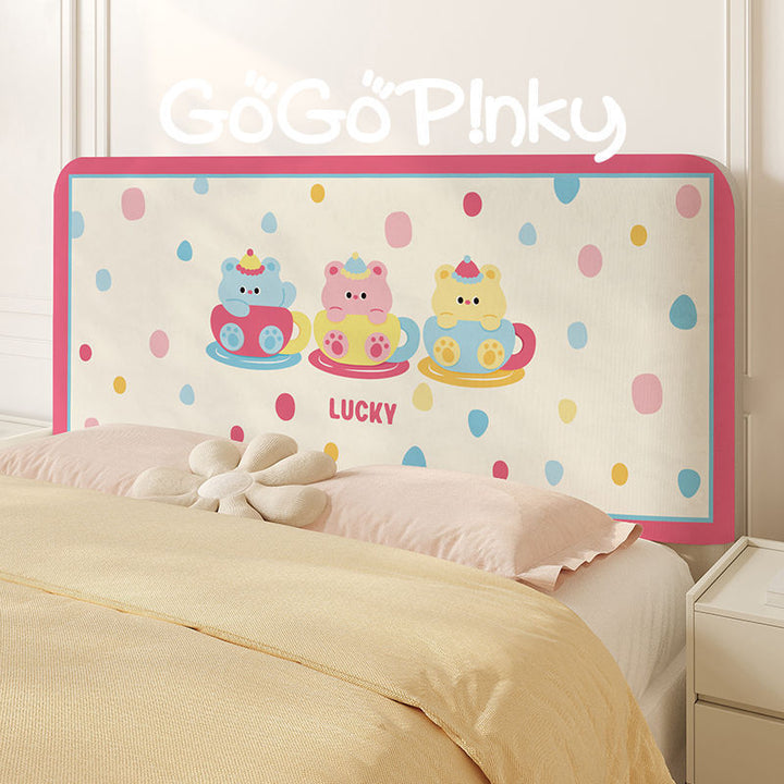 Padded Decorative Cupcake Headboard Cover with Scalloped Frame and Soft Upholstery