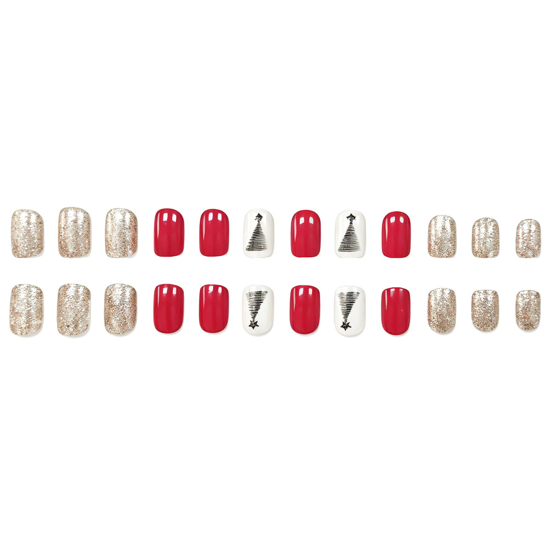 Festliche Baumdesign Nagelkunst Karnz