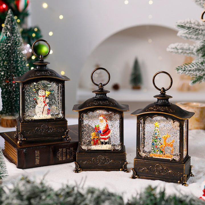Lichterlaterne mit Schneeszenen Karnz