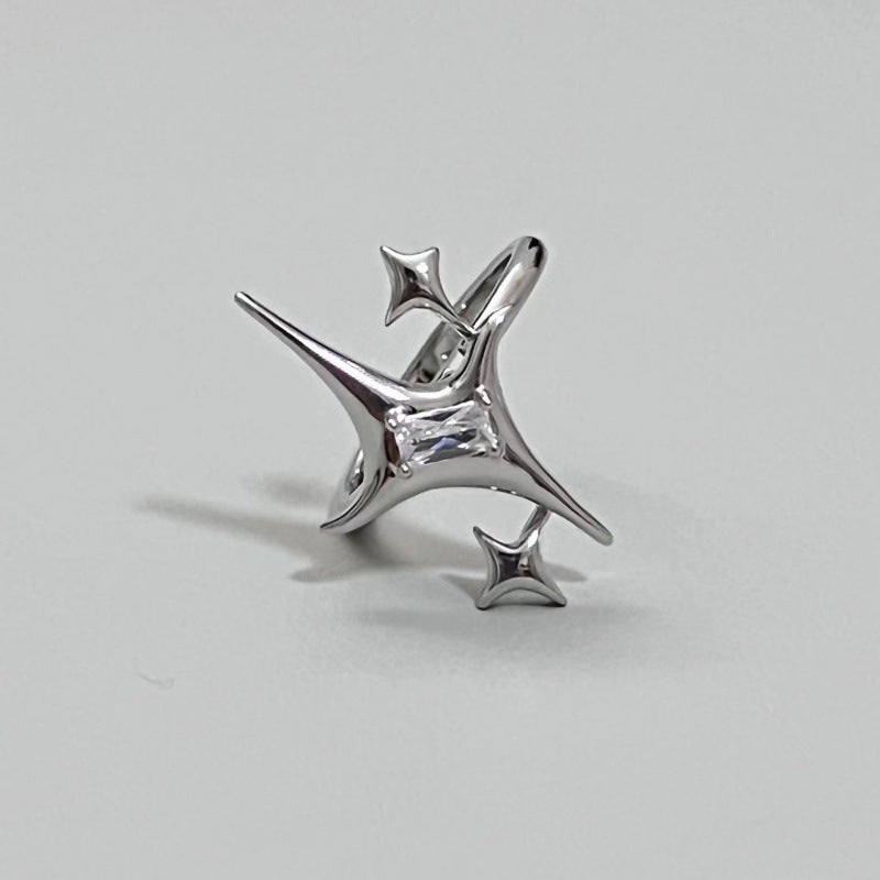 Trendiger Offener Ring mit Zirkonia-Akzent Karnz