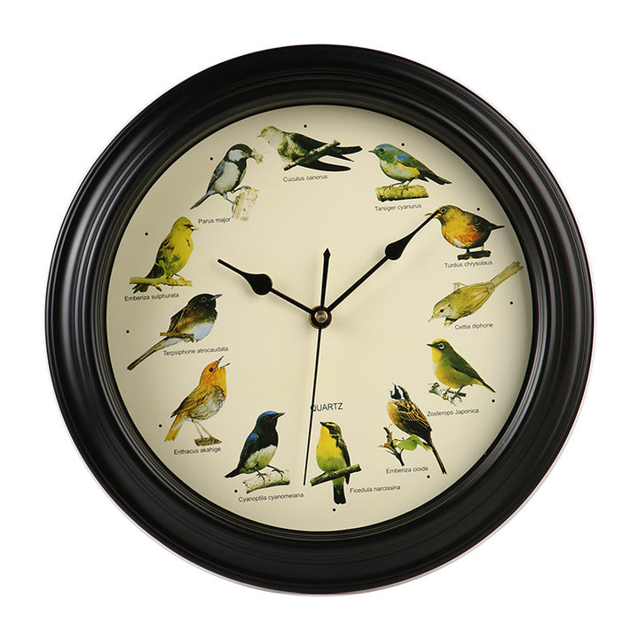 Wanduhr mit buntem Vogeldesign Karnz