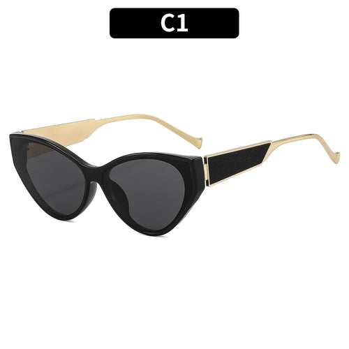 Cat-Eye Sonnenbrille mit eleganten Metallakzenten
