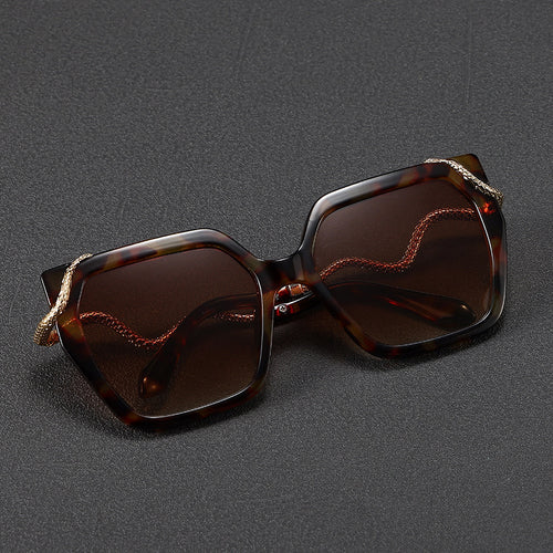 Luxuriöse Übergroße Sechseckige Sonnenbrille