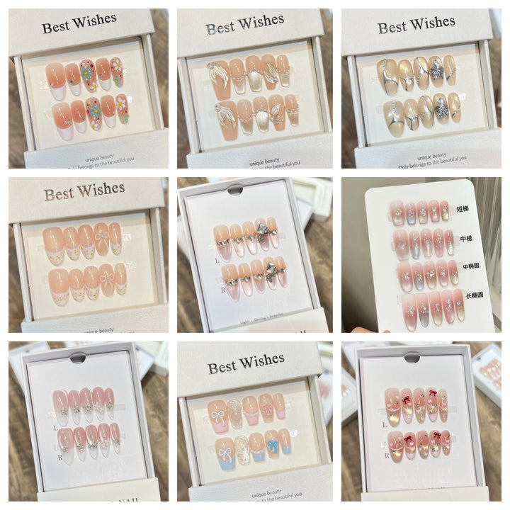 Elegantes wiederverwendbares Press-On-Nagelkunstset